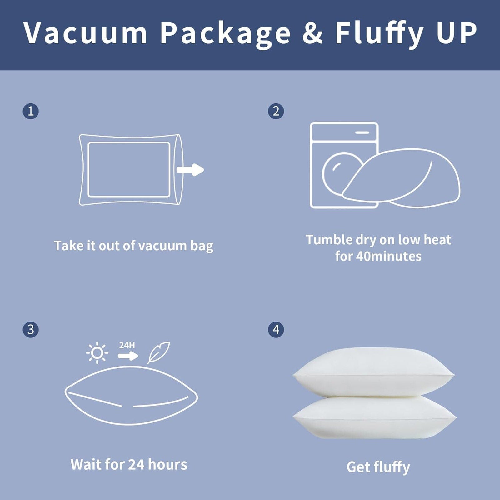 Pillows 2 Pack Premium Down Alternative Hotel Pillows, Standard Size White