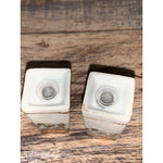 Vintage Bavaria Miniature White Gold Salt & Pepper Shakers Porcelain 1 3/4”