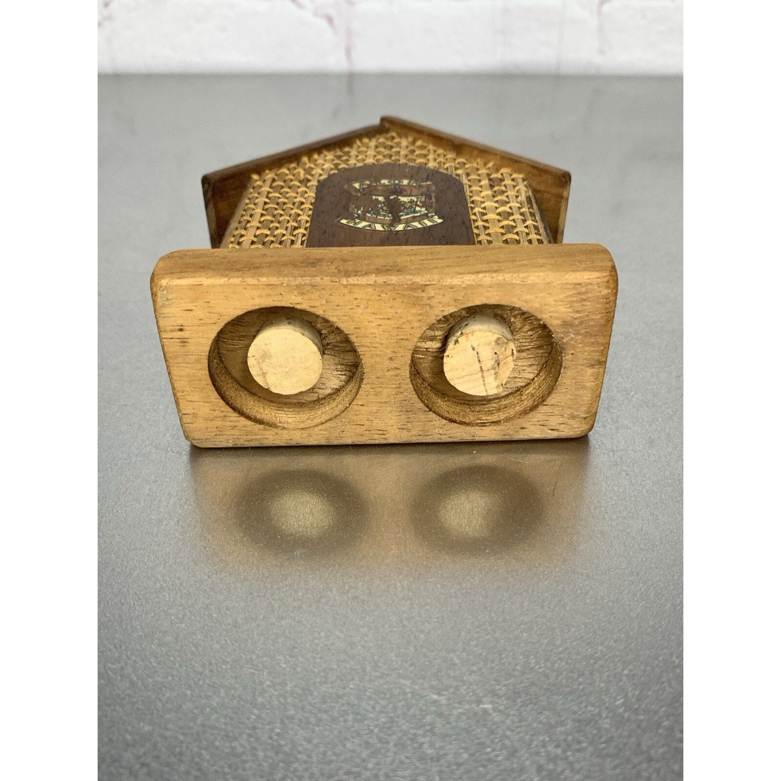 Vintage Wood Bamboo House Hut Aloha Hawaii Salt & Pepper Shaker Duo