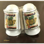 Vintage Ceramic Porcelain Novelty Pineapple Hawaii Salt & Pepper Shakers-Taiwan