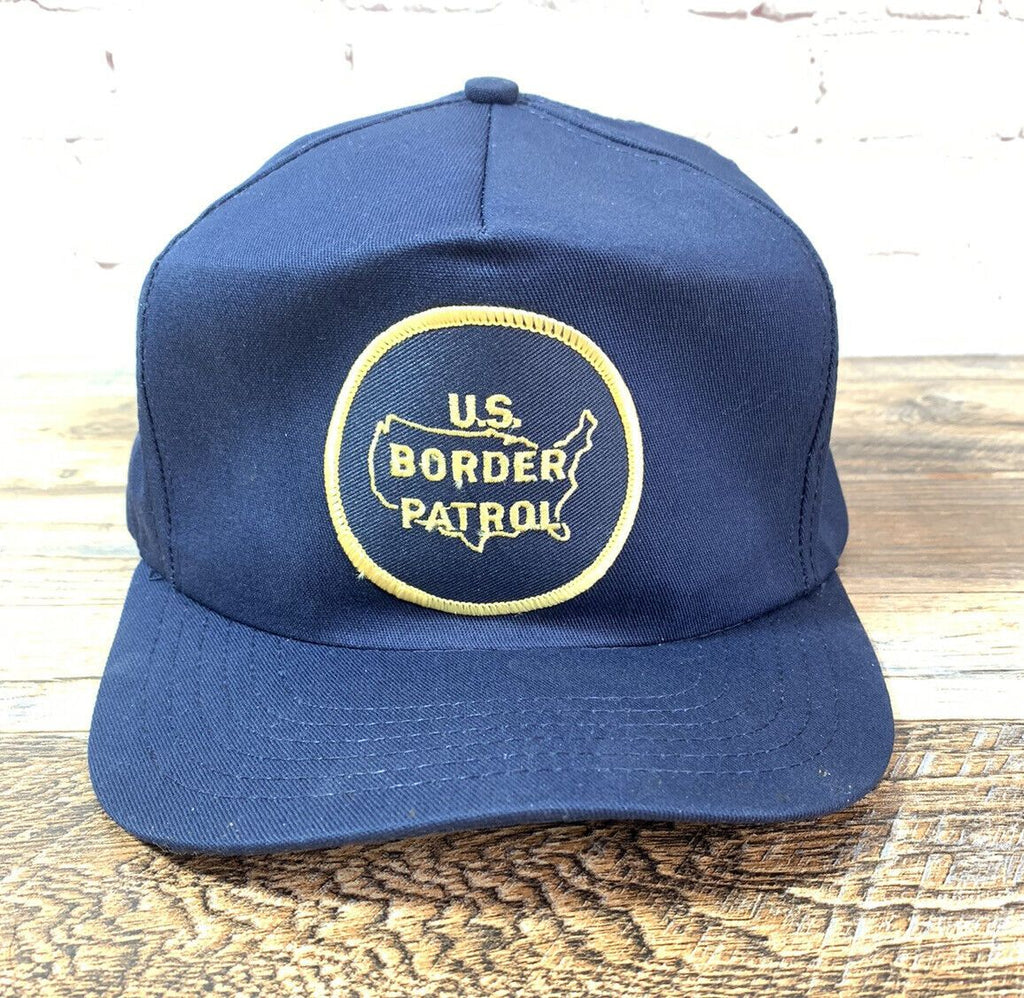 U.S. Border Patrol Cap Hat Snapback Trucker Hat Navy Blue Made in USA - NOS