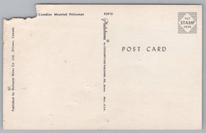 A Canadian Police Man Mounted On A Horse, Canada, Vintage Post Card.