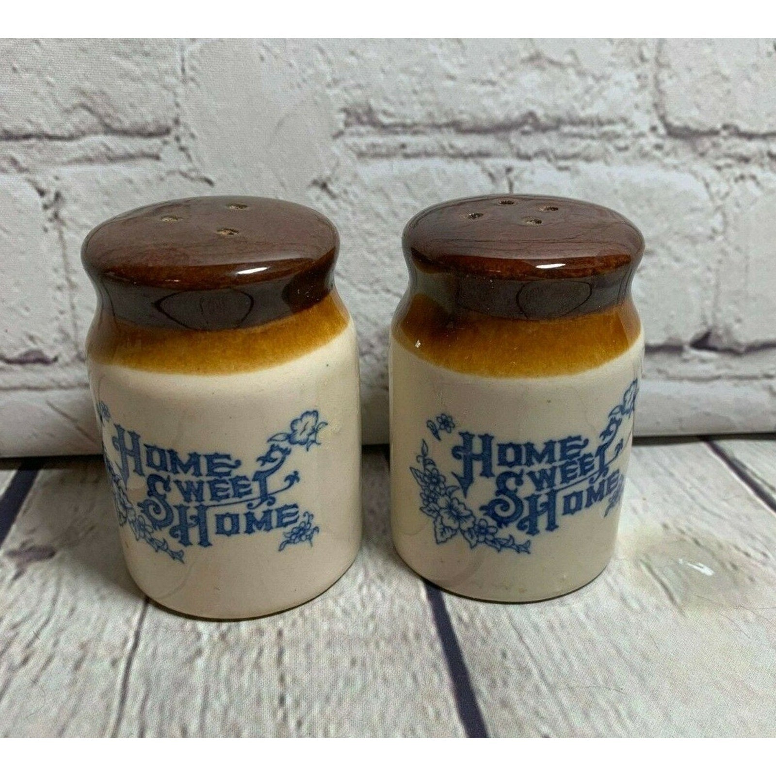 Vintage Pottery Home Sweet Home Salt & Pepper Shakers