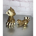 Vintage Racoon Love Salt & Pepper Shakers Mother Baby Ceramic-Read Description