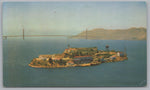 Aerial View Of Alcatraz Prison, The Rock, San Francisco, California, USA, Vintage Post Card.