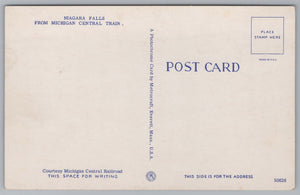 Niagara Falls From Michigan Central Train, Vintage Post Card.