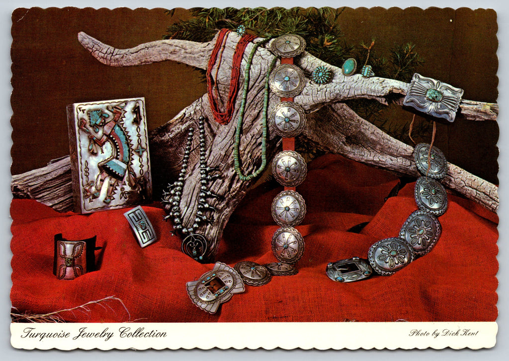 Turquoise Jewelry Collection, Vintage Post Card