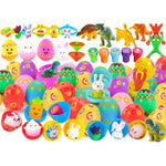 60 PCS Prefilled Decorated Easter Eggs w/Toys , Egg Hunt, Easter Basket Fillers