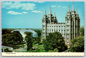 Temple Square, Salt Lake City, Utah, Vintage Post Card