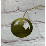 Vintage Pope John Paul II Gold Metal Christmas Ornament 2.5"