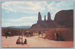 The Theee Sisters, Monument Valley, Vintage Post Card.