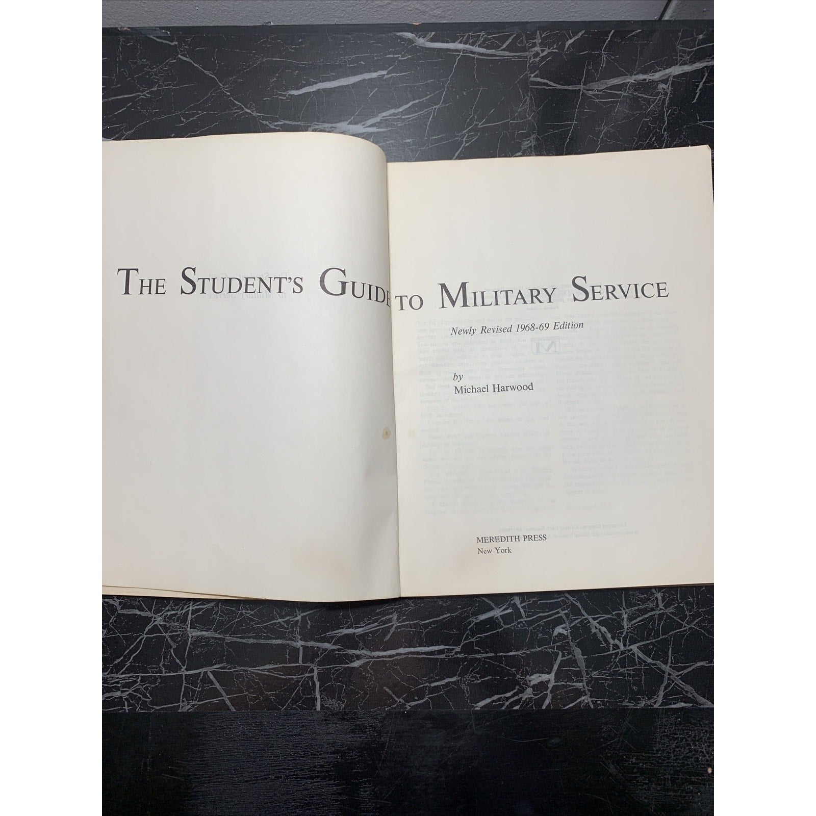 The Student's Guide To Military Service By Michael Hardwood 1968-1969 Edition