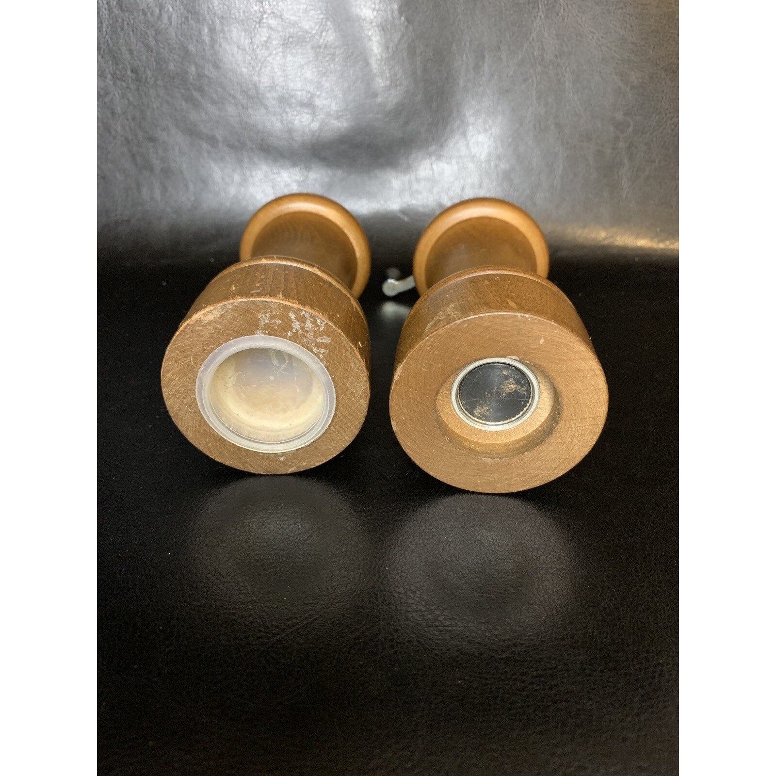Vintage Wooden Salt Shaker & Pepper Mill Grinder Set 5” Tall MCM