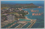 Aerial View Of The Waikiki Area, Honolulu Yacht Harbor, Diamond Head, Hawaii, USA, VTG PC