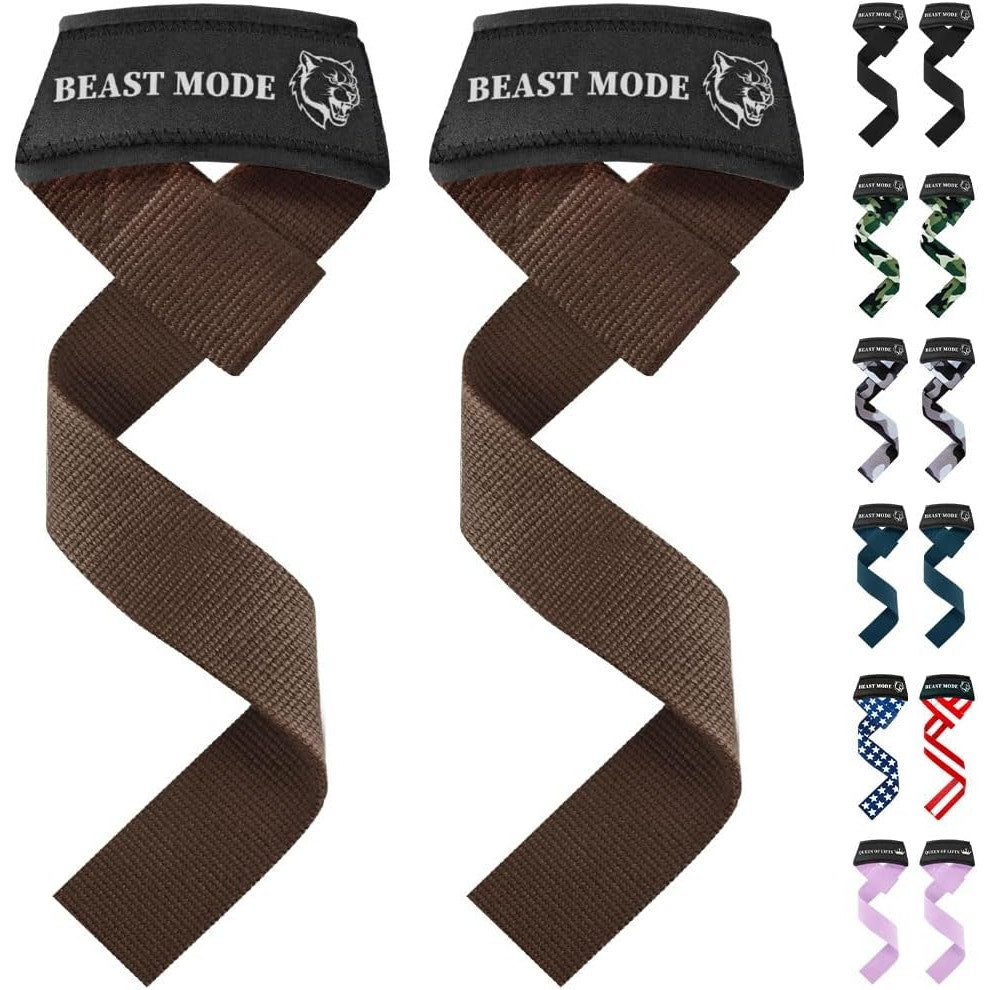Wrist Lifting Straps for Weightlifting Gym, Deadlift, Workout - Neoprene Padded Cotton, Anti Slip Silicone