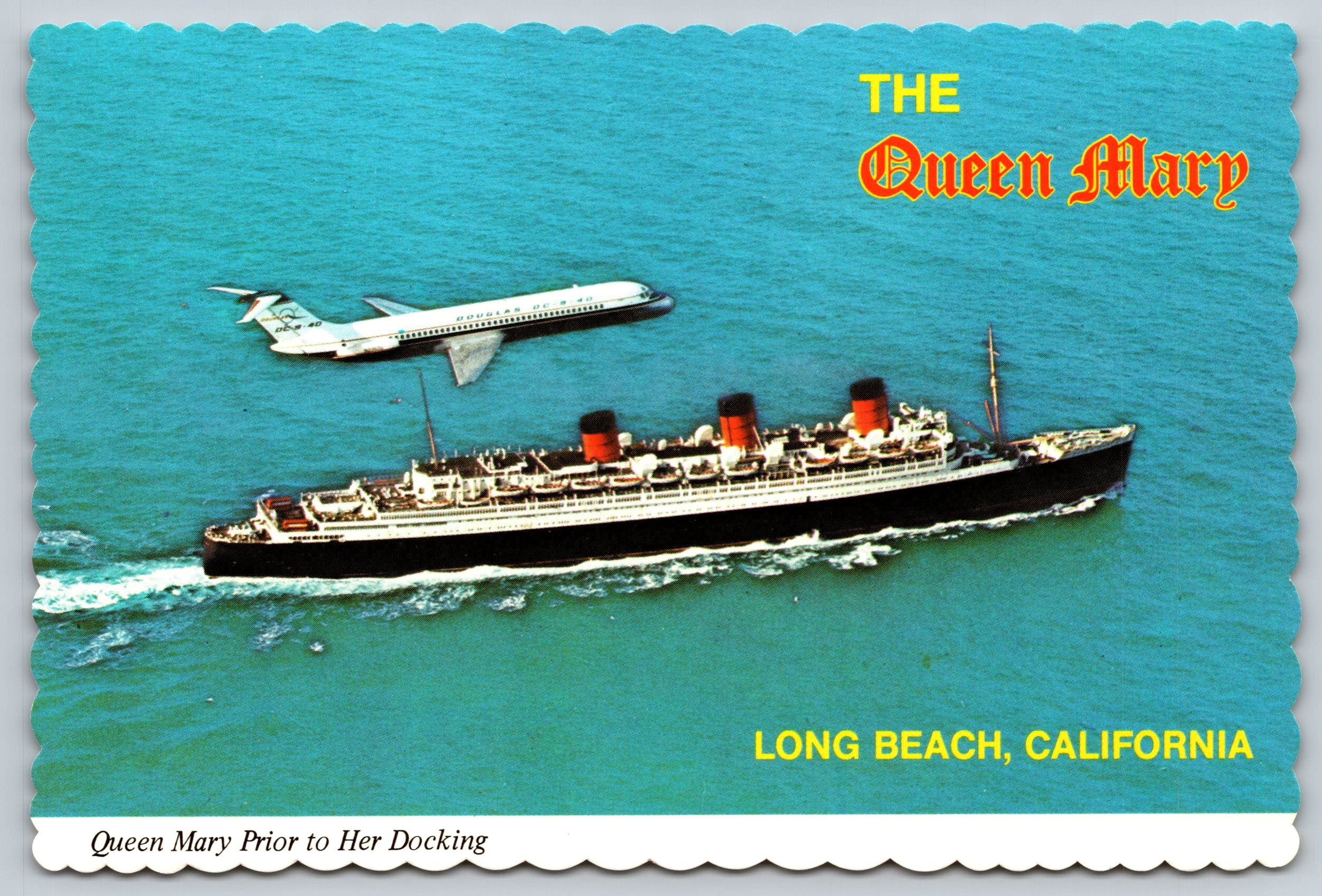 The Queen Mary, Long Beach, California, Vintage Post Card