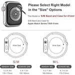 Sport Silicone Band and Case with Screen Protector for Apple Watch Series 9, 8, 7, 6, SE, 5, 4