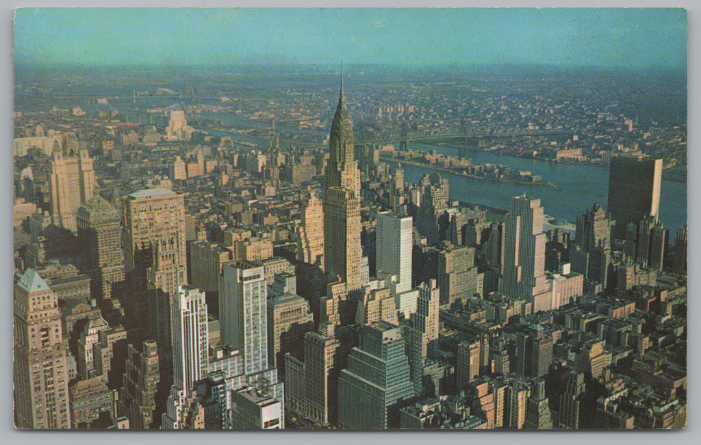 Looking Northeast From Empire State Building, Manhattan, New York, USA, Vintage Post Card