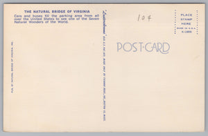 The Natural Bridge Of Virginia, Vintage Post Card.