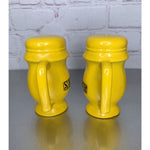 Vintage Large Yellow Stovetop Salt & Pepper Shakers Mug Style Japan