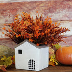 16 Bundles Artificial Faux Fall Mums Flowers Plants UV Resistant Mixed Orange