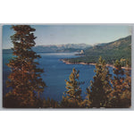 East Shores Of Lake Tahoe And Cave Rock, Vintage Post Card.