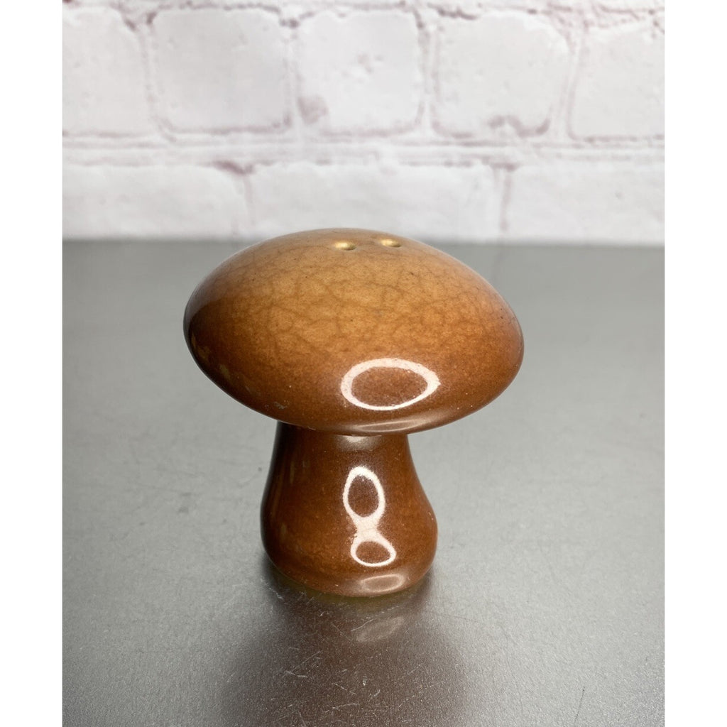 Vintage Mid Century Ceramic Mushroom Salt “Or” Pepper Shaker Brown Tones Japan