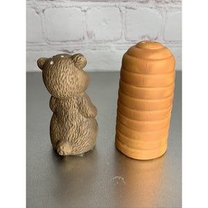 Vintage Ceramic Bear and Beehive Ceramic Salt & Pepper Shakers
