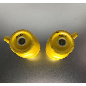 Vintage Large Yellow Stovetop Salt & Pepper Shakers Mug Style Japan