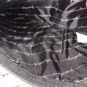 Kendall + Kylie Envelope Clutch Cosmetic Zip Pouch Gift Pack Black Patent Velvet