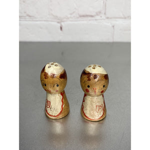 Vintage Chef Wood Salt & Pepper Shakers 1950's Japan Mini