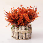 16 Bundles Artificial Faux Fall Mums Flowers Plants UV Resistant Mixed Orange