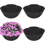 Hanging Planter Basket Liners 4 Pack 14" Round Fabric Liners w/Snaps Woven Black
