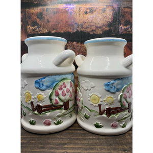 1982 Large Vintage Ceramic Cow Milk Jug Salt & Pepper Shakers Gailstyn Suttton