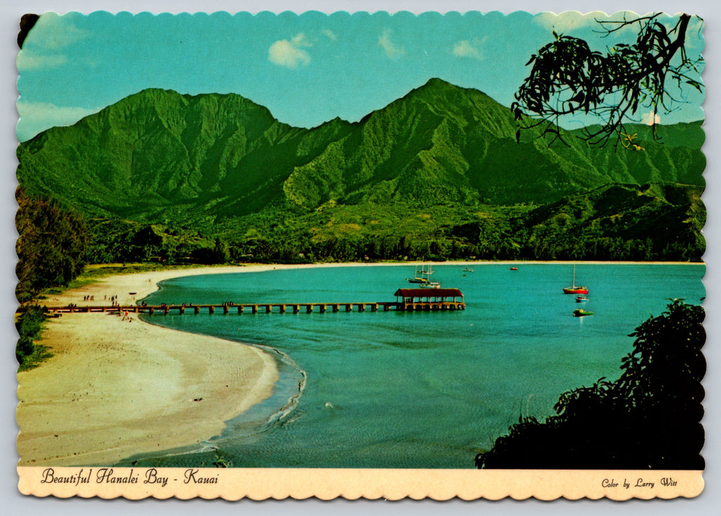 Hanalei Bay, Kauai, Hawaii, Vintage Post Card
