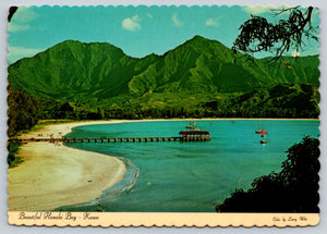 Hanalei Bay, Kauai, Hawaii, Vintage Post Card