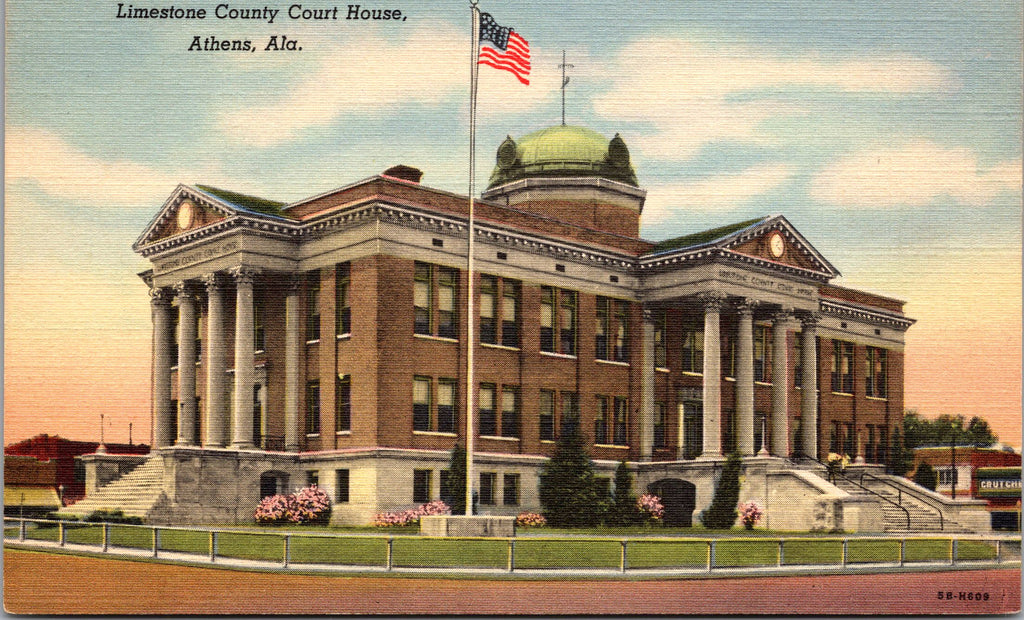 Limestone County Courthouse, Athena, Alabama, USA, Vintage Post Card