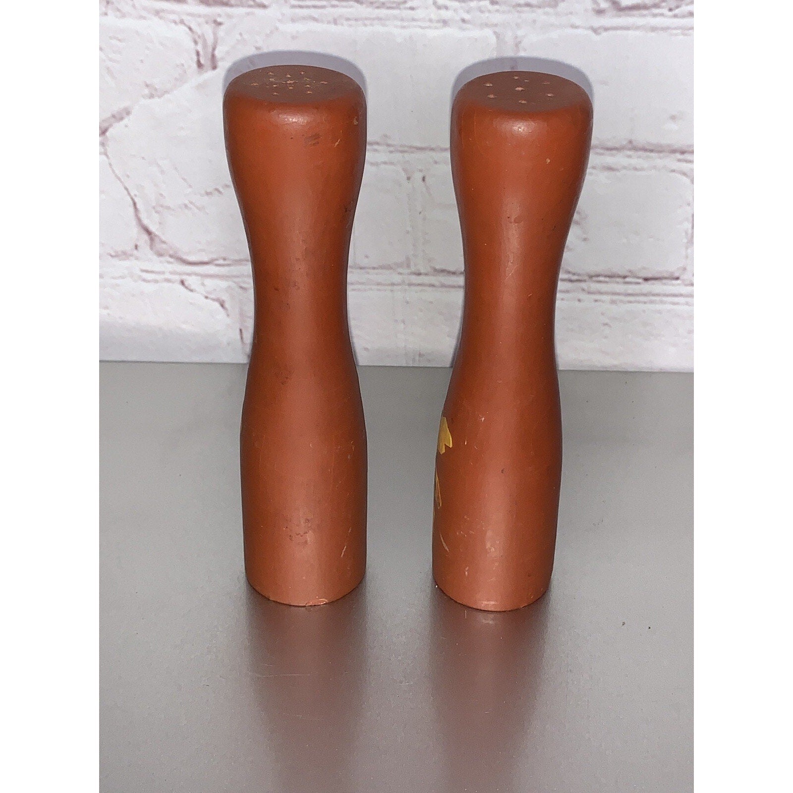 Vintage Mid Century Wooden Novelty Salt & Pepper Shakers