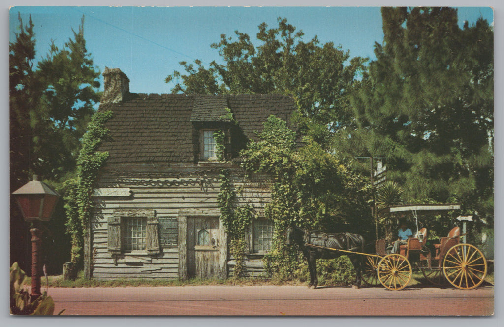 Oldest School House, St. George Street, St. Augustine, Florida, VTG PC.