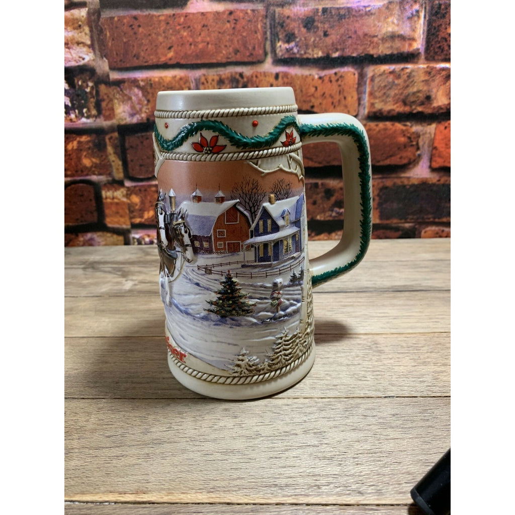 Vintage Budweiser Anheuser-Busch American Homestead Holiday Stein 1996