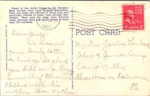 Terrace, Hershey Gardens, Hershey Pennsylvania,Vintage Post Card