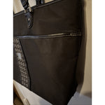 Vintage Nine West Canvas Brown/Beige Handbag Tote Bag Top Zipper