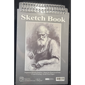 Premium 120gsm Sketch Book 9x12 Spiral Bound Drawing Pad, 100 Sheets-New Sealed