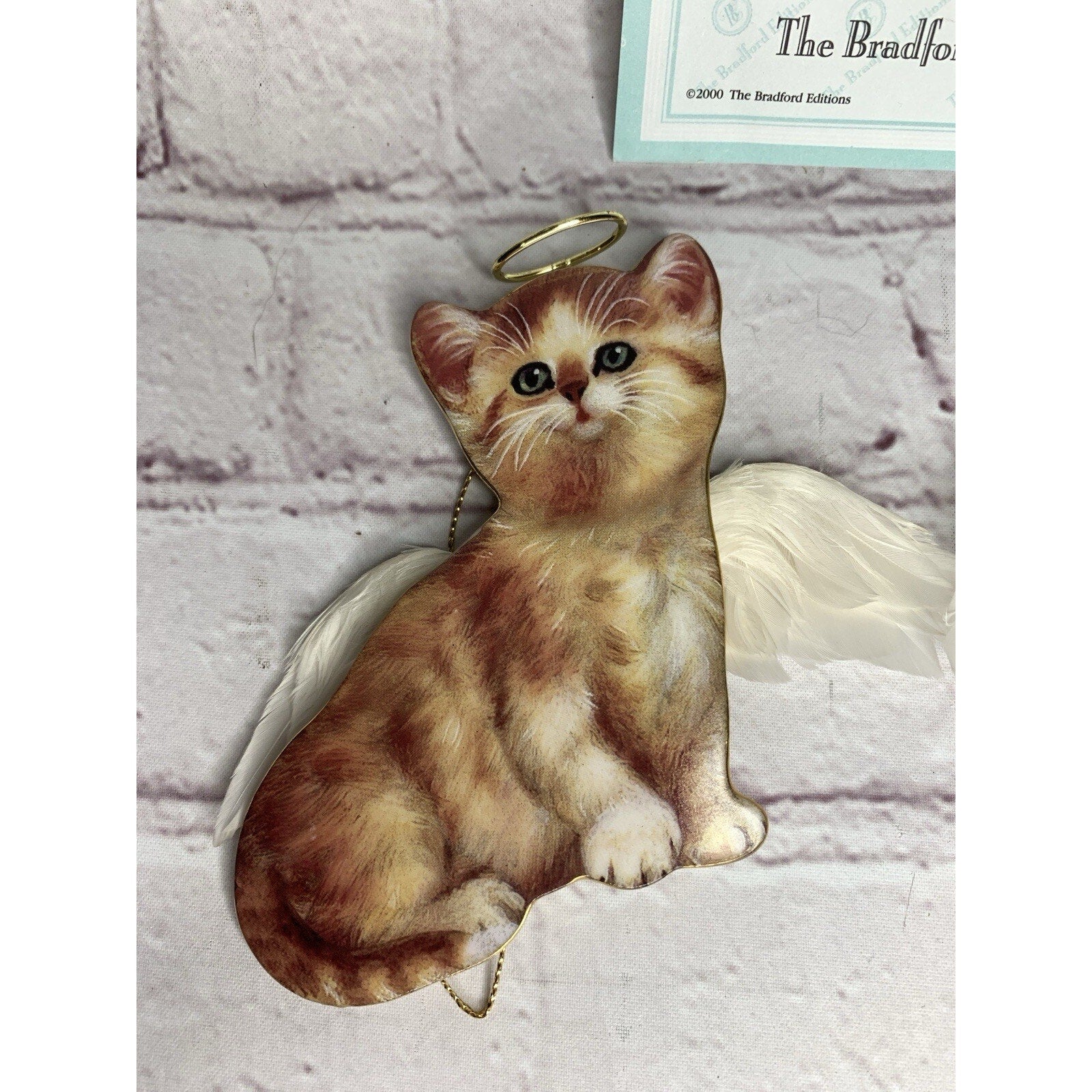 Bradford Editions Purr-fect Little Angels Ornaments (2) Charlie & Simon w/COA