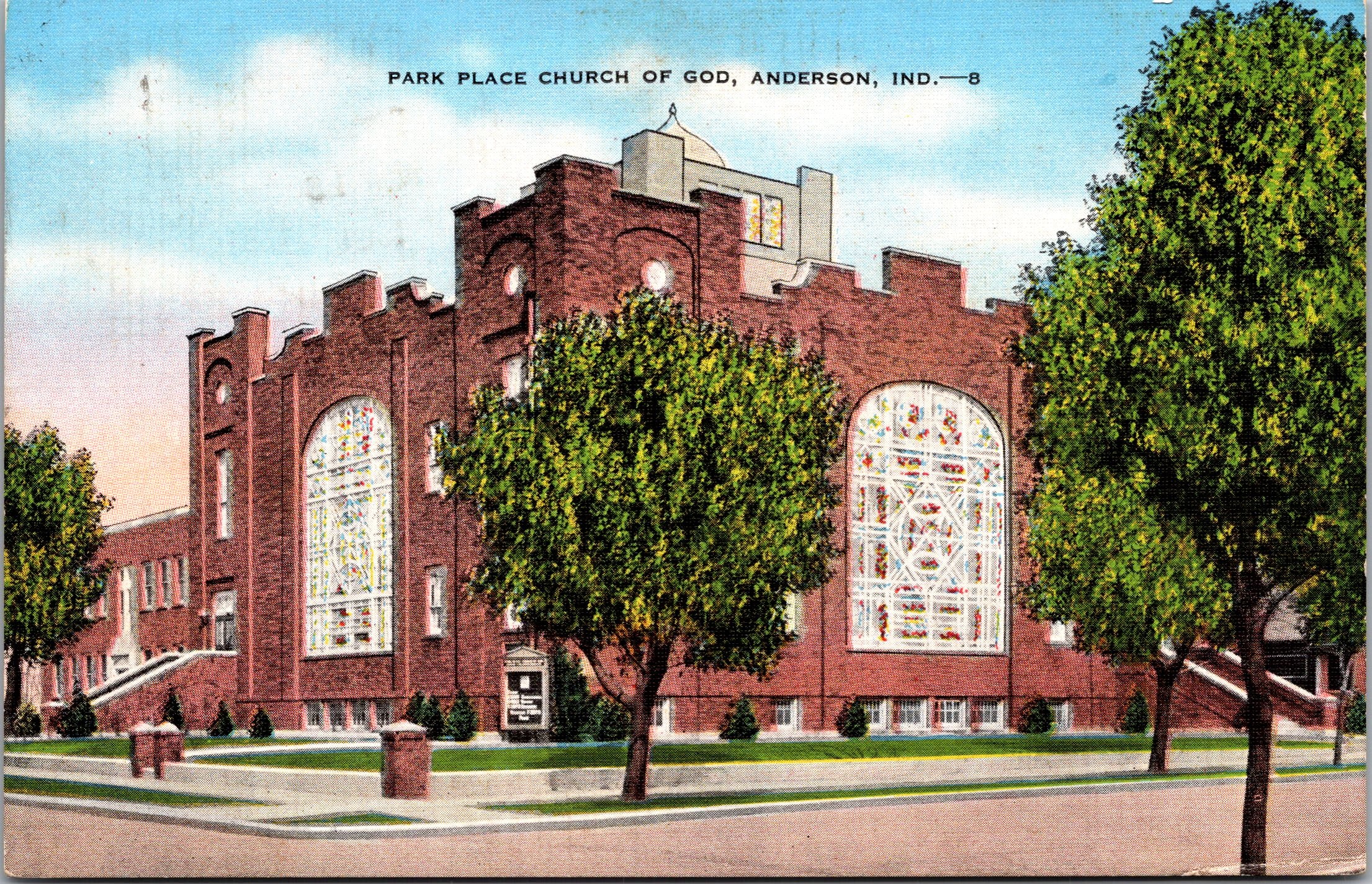 Park Place Church Of God, Anderson, Indiana Vintage Post Card