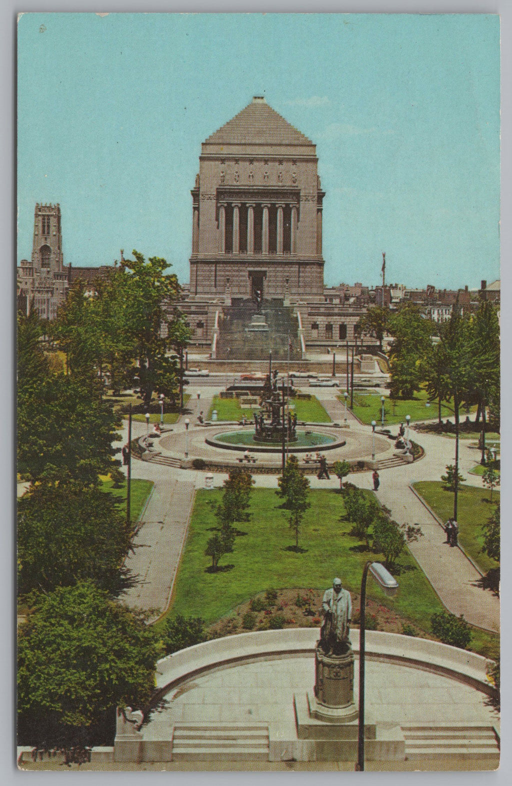University Park And War Memorial Building, Indianapolis, Indiana, USA, Vintage Post Card