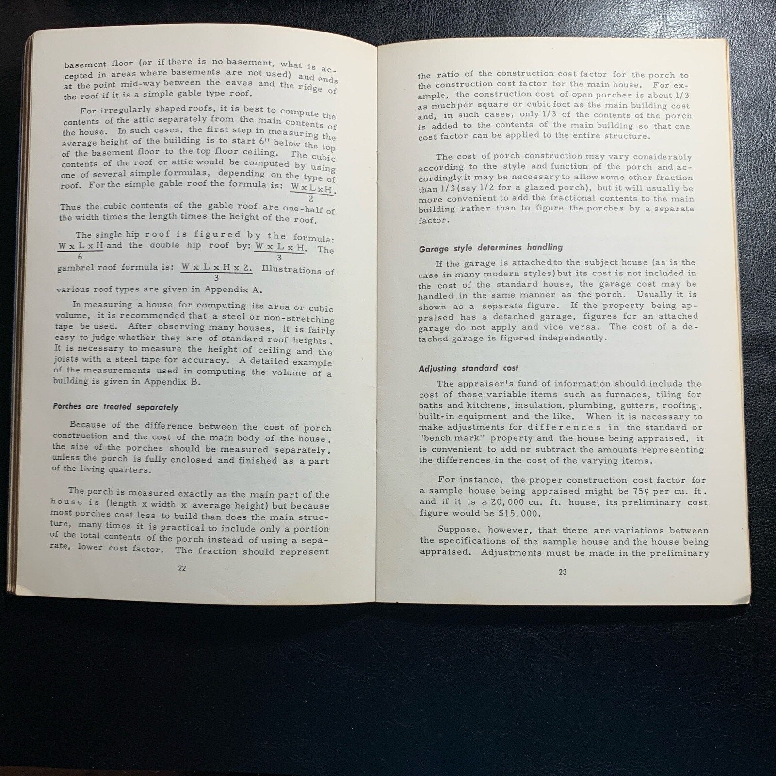 VTG 1962 Residential Appraisal Guide Booklet Society Of Residential Appraisers