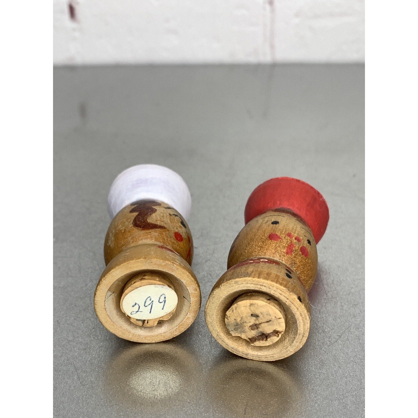 Vintage Wood Chef Salt & Pepper Shakers Japan Mini