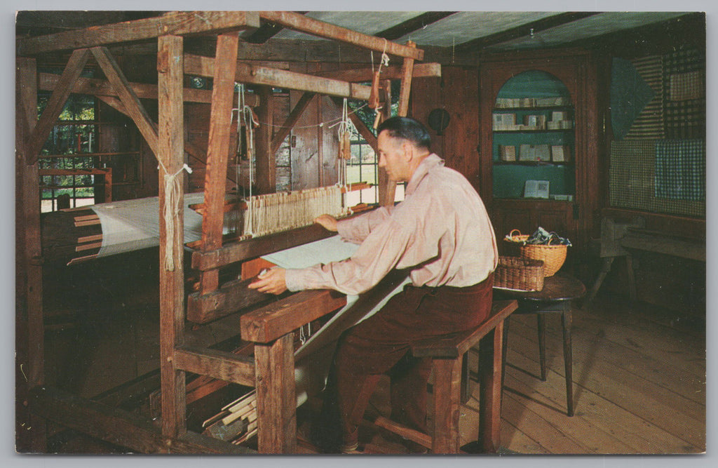 Weaving Demonstration At The Mashapaug House, Old Sturbridge Village, VTG PC
