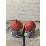 Vintage Glazed Ceramic Fruit Cluster Salt & Pepper Shakers -Japan